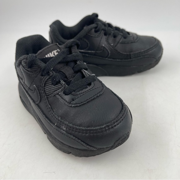 Nike Infant Air Max 90 LTR Triple Black Casual Athletic Shoes - Size 7 C - Picture 2 of 11